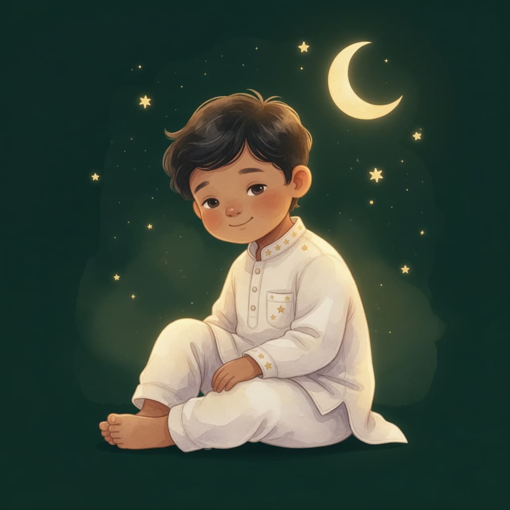 Child listening to Bolo Buddy at night